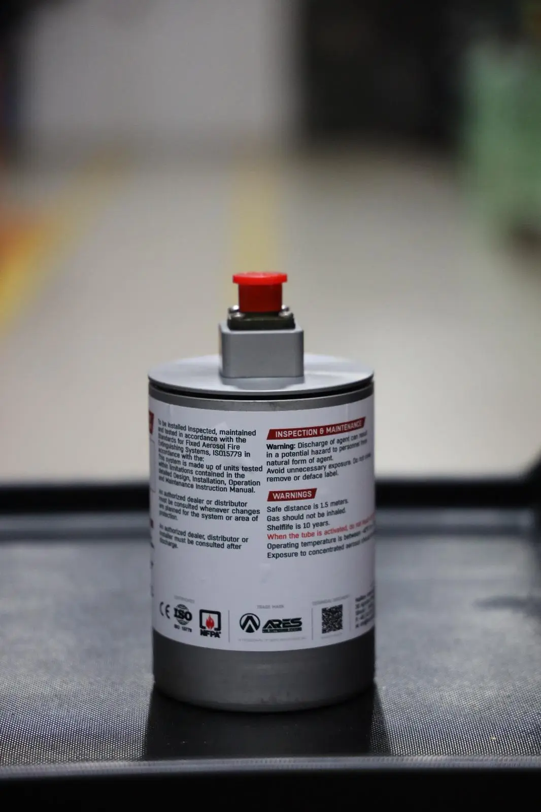 Aerosol fire extinguisher application image